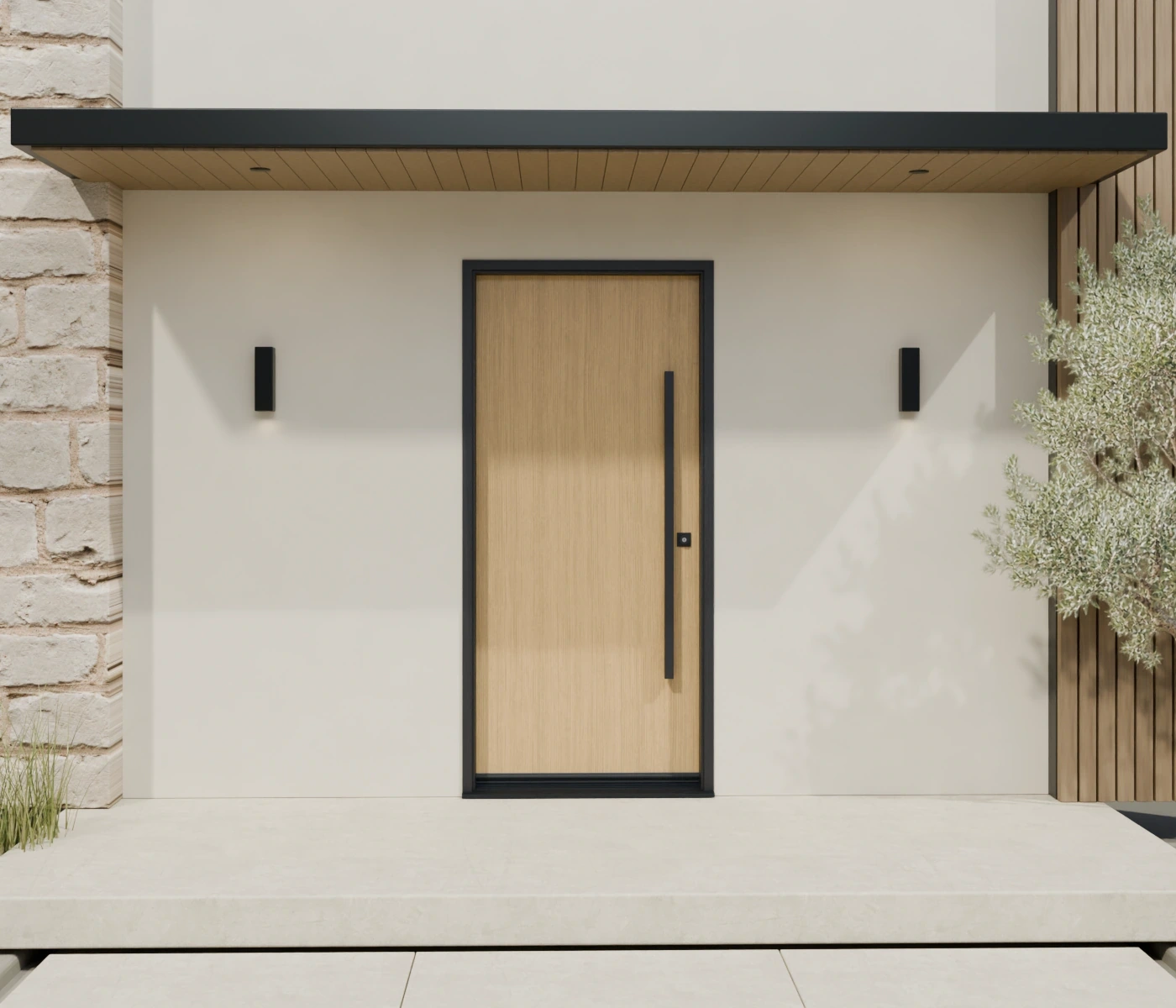 Flush door, Black, Multi-point hardware