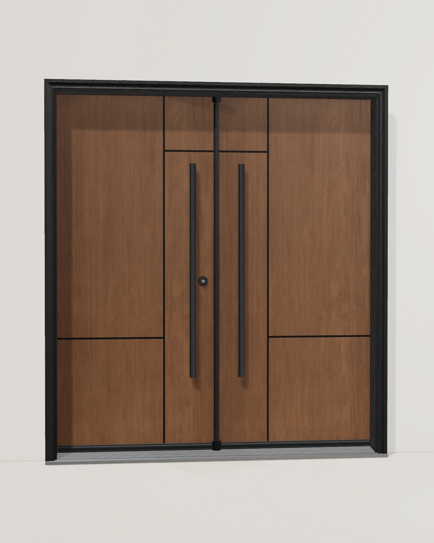 English Walnut, double doors and coordinated frame and hardware.