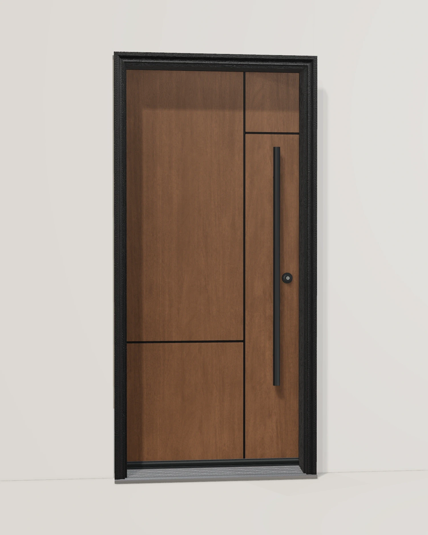 English Walnut, single door and coordinated frame and hardware.