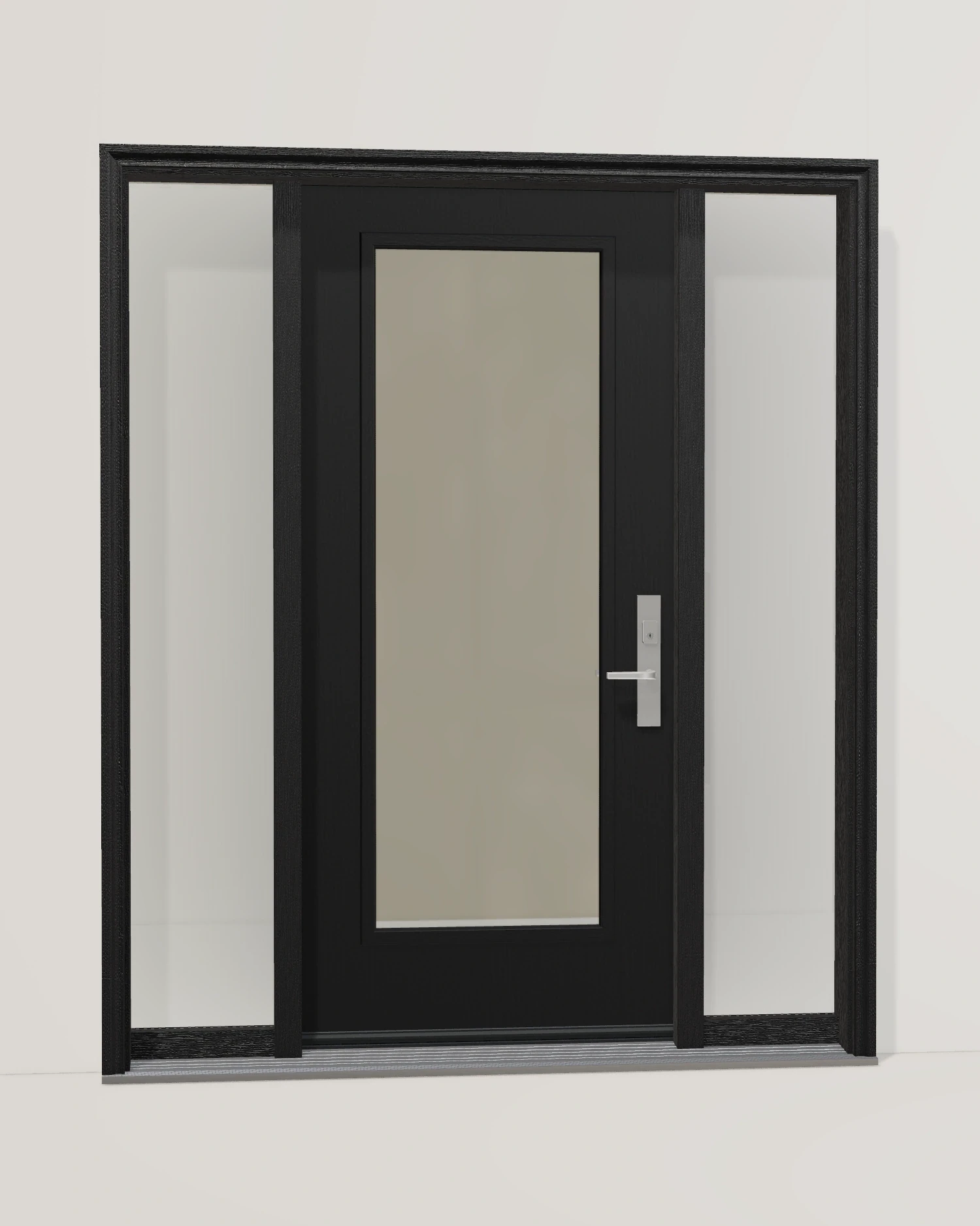 Black, two sidelites and coordinated frame and hardware.