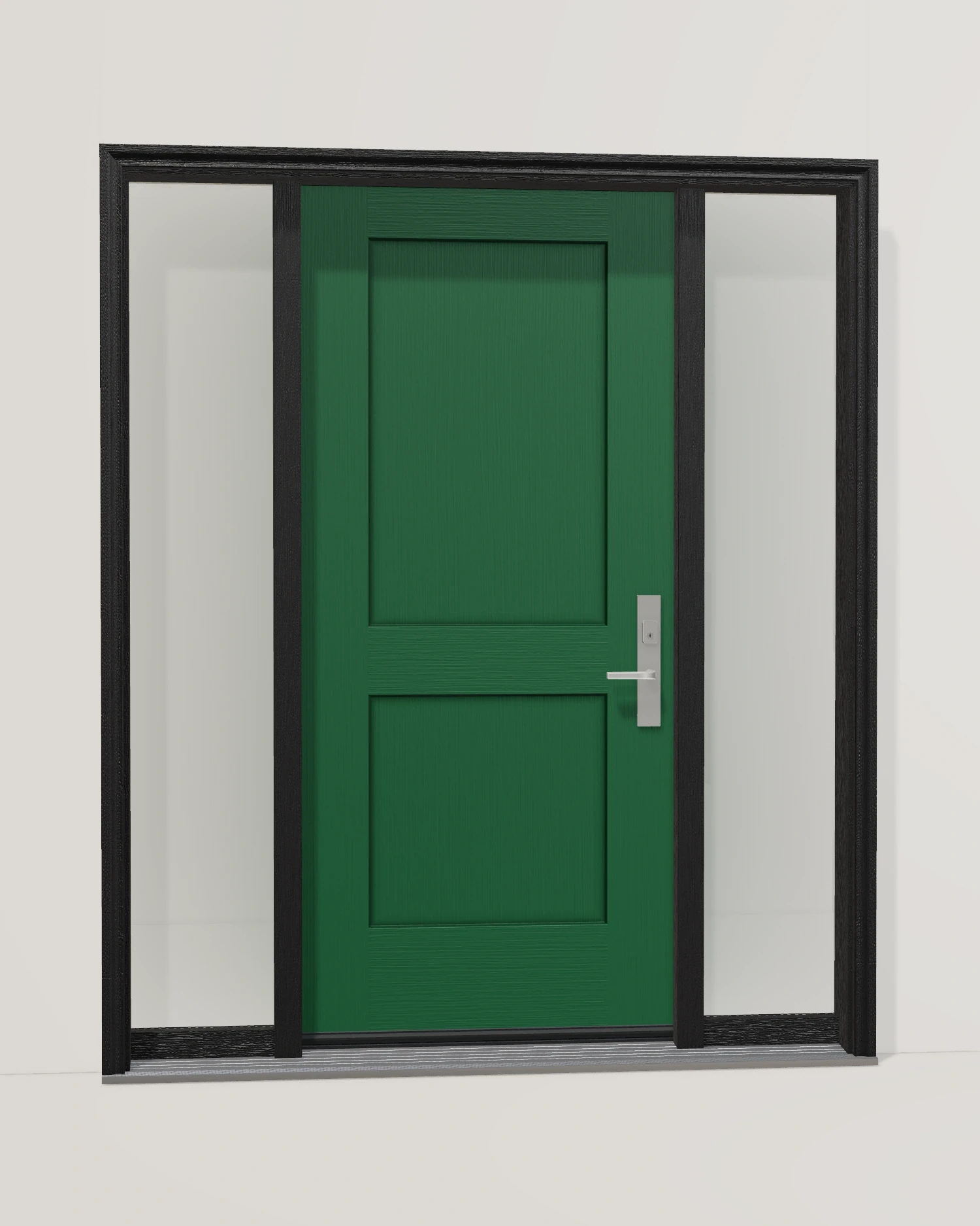 Forest Green, two sidelites and coordinated frame and hardware.