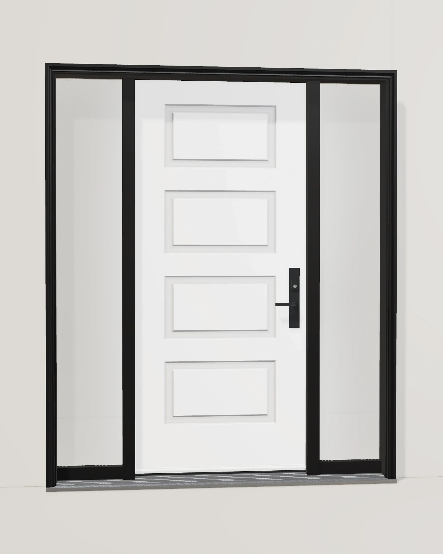 White, two sidelites and coordinated frame and hardware.