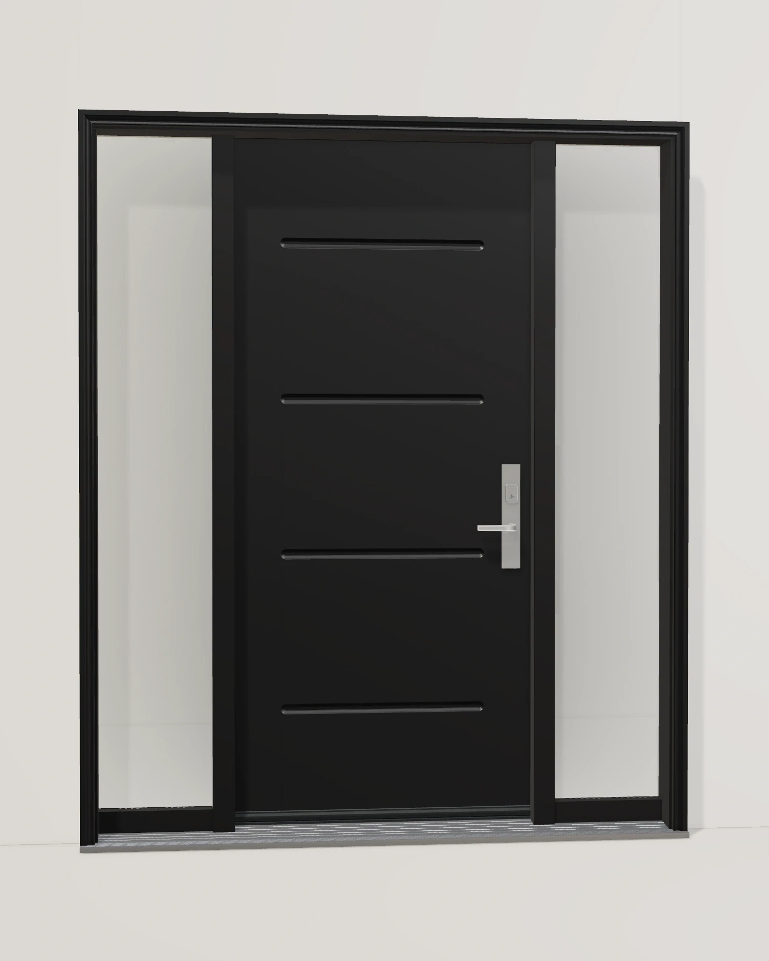 Black, two sidelites and coordinated frame and hardware.