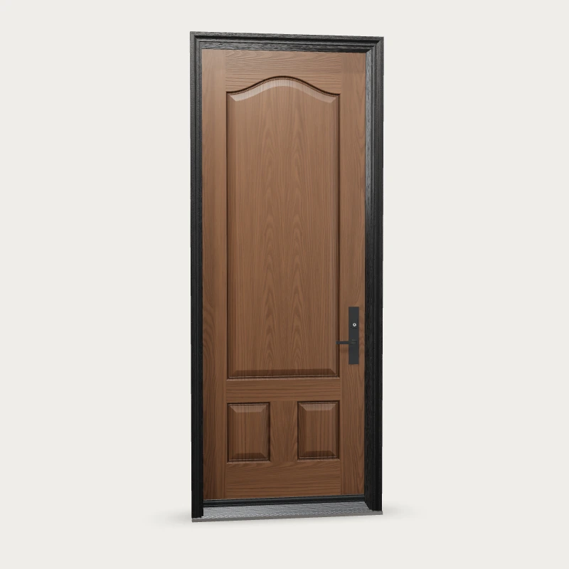 WG37 · Three panel arch · 8 foot Fiberglass Entry Door shown with optional finish and hardware upgrades