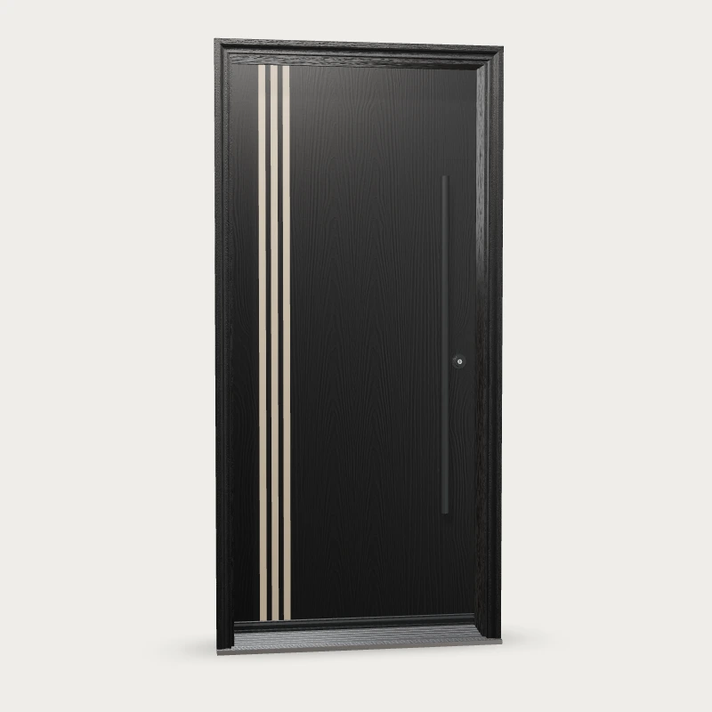 Panes Signature Vintage Fiberglass Entry Door shown with optional finish and hardware upgrades